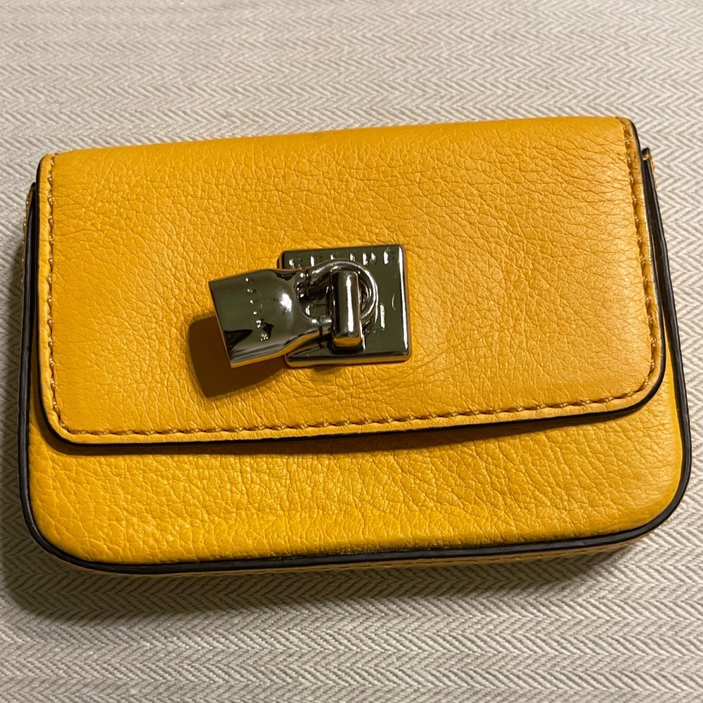 Celine Mini Yellow wallet with padlock